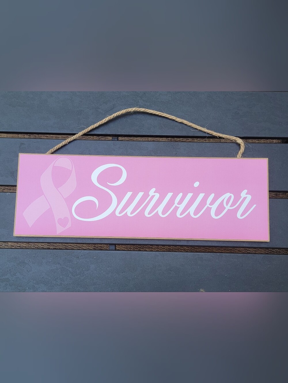 NEW 15-inch Wooden Breast Cancer Survivor Sign